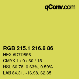 カラーコード: RGB 215.1 216.8 86 | qconv.com