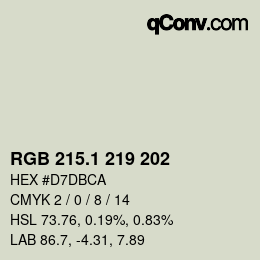 Color code: RGB 215.1 219 202 | qconv.com