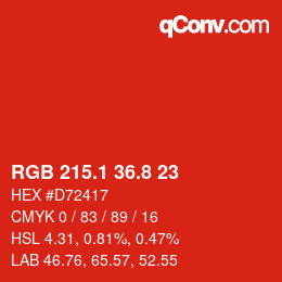 Color code: RGB 215.1 36.8 23 | qconv.com