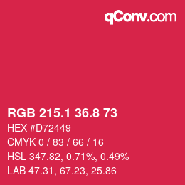 カラーコード: RGB 215.1 36.8 73 | qconv.com