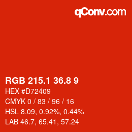 Color code: RGB 215.1 36.8 9 | qconv.com