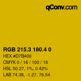 カラーコード: RGB 215.3 180.4 0 | qconv.com
