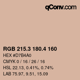 カラーコード: RGB 215.3 180.4 160 | qconv.com