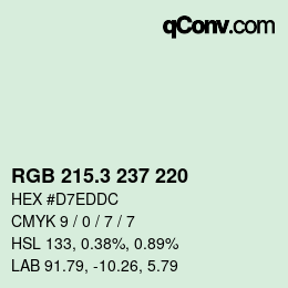 カラーコード: RGB 215.3 237 220 | qconv.com