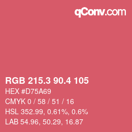 カラーコード: RGB 215.3 90.4 105 | qconv.com