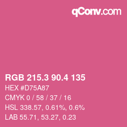 カラーコード: RGB 215.3 90.4 135 | qconv.com