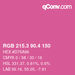 カラーコード: RGB 215.3 90.4 150 | qconv.com