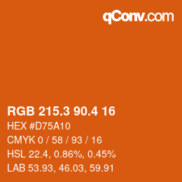 カラーコード: RGB 215.3 90.4 16 | qconv.com