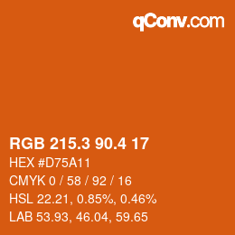 カラーコード: RGB 215.3 90.4 17 | qconv.com