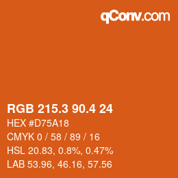 カラーコード: RGB 215.3 90.4 24 | qconv.com