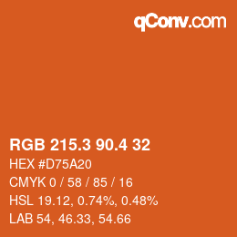 カラーコード: RGB 215.3 90.4 32 | qconv.com