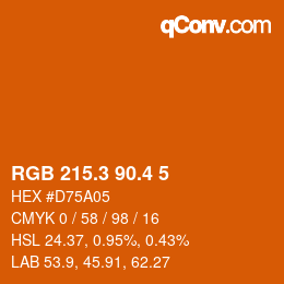カラーコード: RGB 215.3 90.4 5 | qconv.com