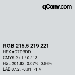 Color code: RGB 215.5 219 221 | qconv.com