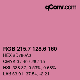 カラーコード: RGB 215.7 128.6 160 | qconv.com