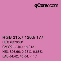 カラーコード: RGB 215.7 128.6 177 | qconv.com