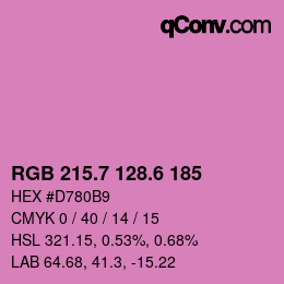 カラーコード: RGB 215.7 128.6 185 | qconv.com