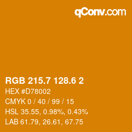 カラーコード: RGB 215.7 128.6 2 | qconv.com