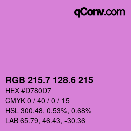 カラーコード: RGB 215.7 128.6 215 | qconv.com