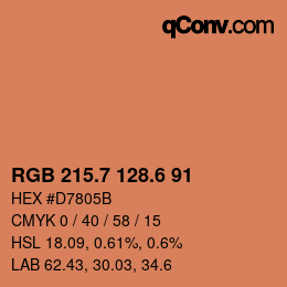 カラーコード: RGB 215.7 128.6 91 | qconv.com
