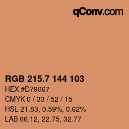 カラーコード: RGB 215.7 144 103 | qconv.com