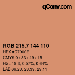 カラーコード: RGB 215.7 144 110 | qconv.com