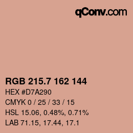 カラーコード: RGB 215.7 162 144 | qconv.com