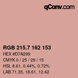 カラーコード: RGB 215.7 162 153 | qconv.com