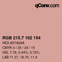 カラーコード: RGB 215.7 162 154 | qconv.com