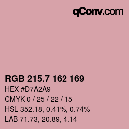 カラーコード: RGB 215.7 162 169 | qconv.com