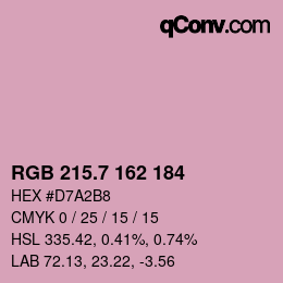 カラーコード: RGB 215.7 162 184 | qconv.com