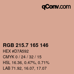 カラーコード: RGB 215.7 165 146 | qconv.com