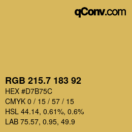 カラーコード: RGB 215.7 183 92 | qconv.com