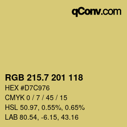 カラーコード: RGB 215.7 201 118 | qconv.com