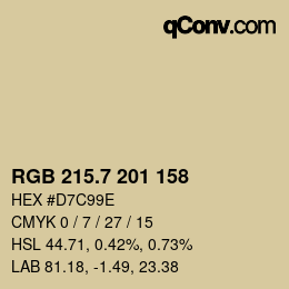 カラーコード: RGB 215.7 201 158 | qconv.com
