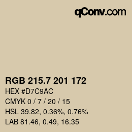 カラーコード: RGB 215.7 201 172 | qconv.com