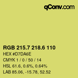 カラーコード: RGB 215.7 218.6 110 | qconv.com