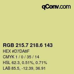カラーコード: RGB 215.7 218.6 143 | qconv.com