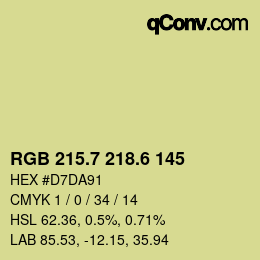 カラーコード: RGB 215.7 218.6 145 | qconv.com