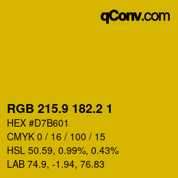 カラーコード: RGB 215.9 182.2 1 | qconv.com