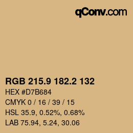 カラーコード: RGB 215.9 182.2 132 | qconv.com