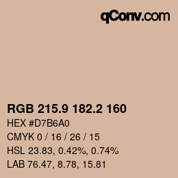 Color code: RGB 215.9 182.2 160 | qconv.com