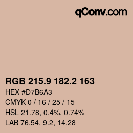 カラーコード: RGB 215.9 182.2 163 | qconv.com