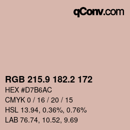 カラーコード: RGB 215.9 182.2 172 | qconv.com
