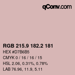 カラーコード: RGB 215.9 182.2 181 | qconv.com