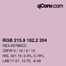 カラーコード: RGB 215.9 182.2 204 | qconv.com