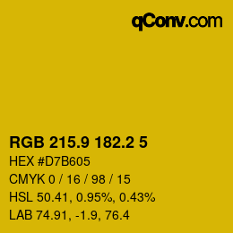 カラーコード: RGB 215.9 182.2 5 | qconv.com
