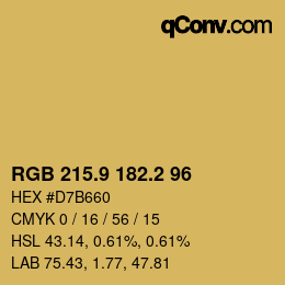Color code: RGB 215.9 182.2 96 | qconv.com