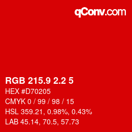 カラーコード: RGB 215.9 2.2 5 | qconv.com
