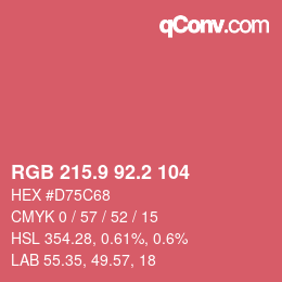 カラーコード: RGB 215.9 92.2 104 | qconv.com
