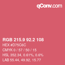 カラーコード: RGB 215.9 92.2 108 | qconv.com